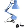 VR VETRINEINRETE Vetrineinrete® Lampada da scrivania con braccio snodabile luce da tavolo in metallo orientabile con morsetto incluso attacco per lampadine E27 per casa ufficio cameretta F50 (Blu)