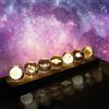TOWEBOORY 7 Sfera di Cristallo di Vetro con Lampada a LED, Luce Notturna a Forma di Pianeta Sfera di Cristallo Incandescente, con Base in Legno, per Regalo di Compleanno Decorazione per la Casa (Luce Calda)