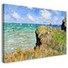 Printed Paintings Stampa su Tela (120x80cm): Claude Monet - Passeggiata a scogliera a Pourville