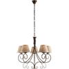 Belight Lampadario 5 Luci Ferro Marrone e Oro con Paralumi in Pvc Serie Vienna