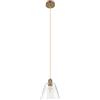 Eglo Lampada a sospensione Copley, illuminazione da tavolo fumo, 1 fiamma, vetro trasparente e metallo oro, attacco E27, Ø 20 cm