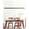 MOMOYY lampadario Luce a sospensione lineare LED dimmerabile Illuminazione moderna per sala da pranzo Altezza regolabile Luce a sospensione per sala studio (Noce, 100cm)
