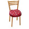 Russo Tessuti 6 Cuscini Sedie Cucina Coprisedia Imbottiti Rotondi Elastico Shabby Cuore Allungato -Bordeaux