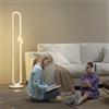 HOMCOM Lampada da Terra a LED forma Nota Musicale con Luminosità Regolabile e Interruttore a Pedale, Lampada da Pavimento in Metallo, Plastica, Vetro, 28x28x145 cm, Bianco