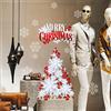 kina - UVNT0209 Vetrofanie Natalizie Adesivi Decorazione Vetrine Negozi Trasparente Removibile Riposizionabile - Albero Natale Ing Merry Christmas Buone Feste Happy New Year 100x40 cm