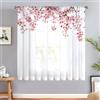 Odot Tende Semi Trasparenti con Tasca per Asta, Motivo Fiore 3D Tenda Voile 1 Pezzo Filtranti Finestra Moderna per Interni Soggiorno Camera da Letto Cucina Balcone (Fiore di prugna,132x160cm)