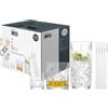 SCHOTT ZWIESEL Set di bicchieri da bar Show (set da 17), ciascuno con 4 graziosi bicchieri da long drink, whisky e shot con rilievo, bicchieri cristallo lavabili in lavastoviglie (n. articolo 124010)