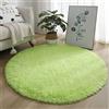 Hiseng Rotonda Shaggy Tappeto per Soggiorno, Hiser Moderno Soffice Peloso Ultra Molle Antiscivolo Tappeti Moquette per Interni Divano Camera da Letto Bambino Cameretta (Verde Chiaro,100x100cm)