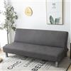 Hixingo Copridivano Senza Braccioli Lavabile, Copridivano 3 Posti Tinta Unita Semplice Antiscivolo, Copri Divano Elasticizzato Fodera per Divano Letto Clic Clac (M:150-190cm,Grigio Scuro)