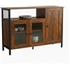Relaxdays Armadio da Cucina Relaxdays con Ante in Vetro, HLP: 75 x 110 x 33 cm, credenza, Stile Industriale, Marrone Scuro/Nero
