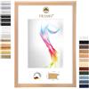 FRAMO Cornice portafoto in legno, 21 x 29,7 cm (dimensione immagine) DIN A4, in faggio naturale, su misura con dimensioni a scelta, per poster, puzzle, collage, personalizzata