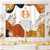 Oolygoo Tende da cucina con motivo astratto arancione metà secolo piccole tende da cucina con foglie trattamento boho moderno caffè tende corte per bagno sala da pranzo minimalista geometrico a