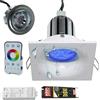 Planetitaly Set 3 Faretti LED incasso per box doccia IP65, Bassa Tensione 24V, Dimmerabile, Regolazione Della Luce RGB-4000K, 3 X 6W, Cromoterapia Giochi Colori, Ideale per Bagno Turco, Vasca, Doccia, (Quadrato)