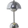 FYDZ Lampada da tavolo per cabina ambientale: luce da campeggio ricaricabile, decorazione per comodino, idee regalo (cromata)