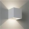 Partenopeautensili® APPLIQUE LED CUBO 12 WATT IMPERMEABILE DA INTERNO ED ESTERNO LAMPADA DA PARETE IN ALLUMINIO CON ANGOLO LUCE REGOLABILE UP DOWN MODERNO LED A LUCE (Bianco, 12W Luce Naturale 4000K)