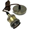 VR VETRINEINRETE Vetrineinrete® Portalampada a sospensione cavo in corda 2 metri vintage lampada da soffitto retrò per lampadine E27 vari colori (Bronzo)