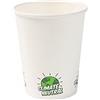 BIOZOYG 50x bicchierini caffè 200 ml / 8 oz, Ø 80 mm bianco con motivo ambientale - bicchieri carta senza plastica e con materiali sostenibili - bicchierini caffe carta