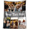 Stepdiy Coperta Personalizzata con Foto 150x200cm | Plaid Personalizzato con 5 Foto e Parole | Coperte Personalizzate Extra Large per Mamma Papà Nonno Nonna per il Compleanno