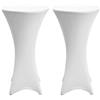 Beautissu Set da 2 tovaglie Rivestimento Elastico per tavoli da Bar & Cocktail Stella Ø60-65cm - Fodera Elastica tavolini per Eventi e Catering - Bianco
