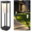 Dopa Lampione da Terra Esterno 60 cm in Alluminio Lampioncino Paletto Luminoso dal Design Lineare e Geometrico Moderno IP65 Attacco E27 per Lampadina LED Bianco o Nero (Nero)