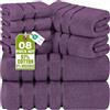 Utopia Towels - Set Di Asciugamani Di Lusso Da 8 Pezzi, 2 Asciugamani Da Bagno, 2 Asciugamani A Mano e 4 Strofinacci, Altamente Assorbenti 97% Cotone Filato Ad Anello(Prugna)