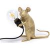 SELETTI Lampada in Resina Mouse Lamp Mac Gold Seduto