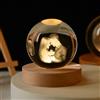 Zhongzhi Foto di cristallo personalizzato,lampada a sfera di cristallo luminosa, creative lighting sfera,lampada da notte con base in legno (Siete colores de luz,6cm)