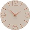 CalleaDesign Orologio da Parete Smile - Handmade in Italy, Silenzioso, Design Moderno, 30 cm - Elegante in Legno, Meccanismo Tedesco - Colore Pesca chiaro