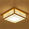 OUKANING Plafoniera a LED, in legno massello giapponese Tatami, luce per soggiorno, camera da letto, balcone.
