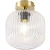 Qazqa karel - Lampada da soffitto Art déco - 1 luce - Ø 200 mm - Oro/Ottone - Art déco - Soggiorno I Camera da letto I Sala da Pranzo I Cucina