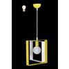 Generico ORALAMP Lampadario a Sospensione Stile Moderno in Ferro Vari Colori, Lampadario per Cameretta, Camera da Letto, Soggiorno PAQ/1/S (Bianco e Giallo)