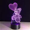 ZYTC Bear Night Lights Regali per bambini Donne Mom Girls Smart Touch & Remote Control 7 Color 3D Illusion Lampada bambini luce animali Led Lampade da tavolo Palloncino orso