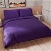 PETTI Artigiani Italiani - Set Copripiumino Singolo 200x135 cm (1 Federa 75x50 cm Inclusa), Parure Copripiumino Morbida Microfibra Tinta Unita Viola