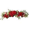 MISNODE Fiori per arco nuziale da 65 cm, peonia artificiale, festoni floreali in finta seta con foglie, festone primaverile per architrave per decorazione porta d'ingresso, rosso