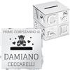 Maverton Salvadanaio placcato argento con incisione personalizzata | Salvadanaio cubico con animaletti per maschio e femmina, pensiero compleanno per bambini, dimensioni 8x8x8cm, Orsacchiotto