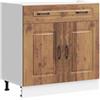 vidaXL Base da Cucina Kalmar Legno Vecchio in Legno Multistrato, Mobile Base lavello, Mobile Cucina Base con cassetto, Mobile Base lavello