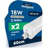 Eurocali 2 Plafoniere LED Impermeabili 18W 60cm 2160 Lumen Waterproof IP65 - Luce Naturale 4000K - Tubo Plafoniera Lineare LED SMD per Box Garage Magazzino e Ufficio con Alta Luminosità 120 lm/W