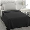 L'ANTICO ARCOLAIO - Set Lenzuola Letto Singolo 3 Pezzi (Lenzuolo Sotto Grigio, Lenzuolo Sopra Nero) Completo Letto Singolo Jaquard in Microfibra, No Stiro, Biancheria da Letto Made in Italy