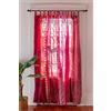Rajbhoomi handicrafts Indiano Vecchio Sari Colore Rosso Tenda Porta Drape Finestra Decor Seta Sari Hippie Riciclare Tende