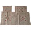 Corredocasa Set di Tris Centrini in Macramè Lavorazione Artigianale Composto da Centro Runner e 2 Centrini Piccoli di Alta Qualità Ottimi per Casa Tavolo, Delicati, Eleganti(Beige/Rosso)