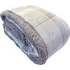 Tata Home Coperta Pile Plaid Divano e Letto Pesante e Caldo Peluche con Retro Sherpa Fantasia Scozzese Misura 150x200 cm Tartan Beige