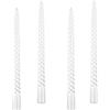 Kemladio 4 Candele Coniche Da 25,4 cm, Non Profumate, 8 Ore Di Durata - Per Cena, Halloween, Lunghe e Alte (4 Pezzi, Bianco)