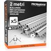 Eurocali 5x Profili Angolari da 2 metri (10mt) a Scomparsa in Alluminio per Strisce LED Copertura Opaca larghezza max striscia led 9.5mm - 13.1 x 12.5 (alette 50.12)