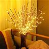 Zeerkeer Rami Luminosi a LED, Decorazione per Feste e Natale, Luci di Fiabe Rami di Salice, Lampada Bianco Caldo Decorative Interni, Luci da Fata per Feste a Batteria [Energetica A]