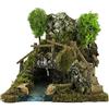 Bertoni Laghetto nella Grotta con Ponte per Presepe | Inizio di Fiume Modulare in Sughero e Legno | Linea Natale Presepi Bertoni | Prodotto Italiano | 20 x 22 x 20 cm