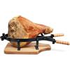 VIRSUS Porta prosciutto con Base e Manici in Legno e morsa in Ferro Verniciato, misuro 58x18 cm, fermaprosciutto per Taglio preciso a Mano a Coltello prosciutto Intero