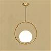 Mjsdjof Lampada a sospensione a globo creativo, lampadari in vetro, lampade a sospensione a terra bianco latte, attacco E27, apparecchi di illuminazione a sospensione nordici semplici per camera da letto, sal