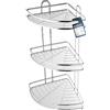 KADAX Scaffale angolare, scaffale di waneck in Acciaio cromata, scaffale per Angolo del Bagno, Cesto Doccia, Strato Doccia, Staffa da Parete per la barattola della Doccia cromata,(2 Piani)