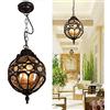 ChaoZan Lampade a sospensione vintage Metallo Plafoniere da esterno E27 Retrò impermeabili Lampadario in alluminio Rustica Globo Luce del pendente per Portico Corridoio Giardino Ingresso Gazebo