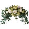 HAOSHICS Fiocco di peonie artificiali in seta con motivo floreale motivo a forma di peonia variopinto e variopinto con motivo primaverile, per matrimoni, centrotavola, decorazione da parete a specchio